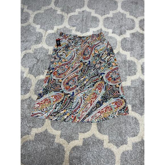 Vince Camuto NWT $79 X-Large Paisley Floral Boho Print Lined Elastic Waist Skirt - Picture 6 of 10